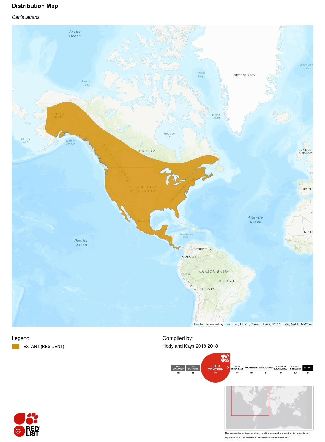 (Coyote range map)